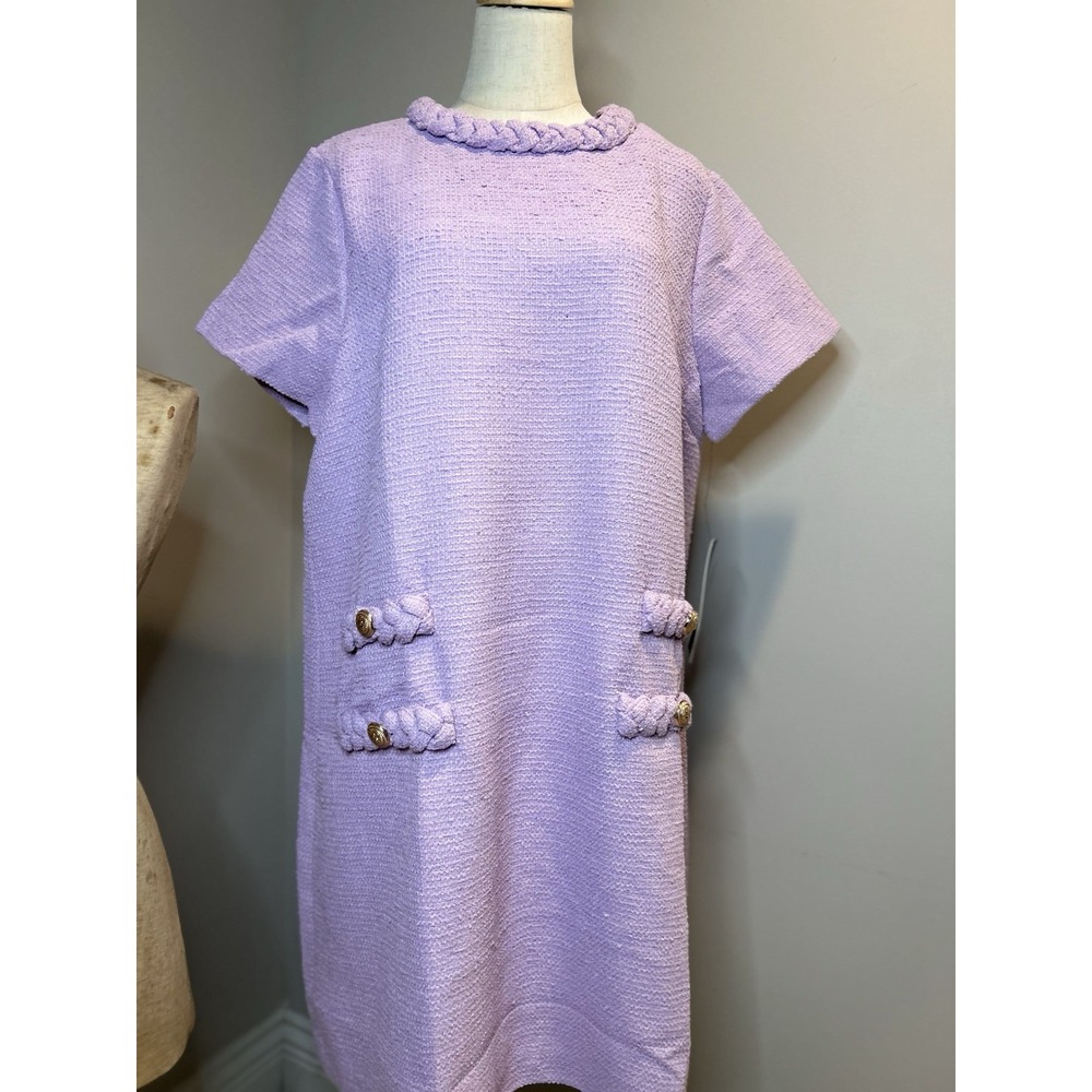 Tuckernuck Lilac crocus petal Tweed Jackie dress Short Sleeve size XXL NwT‎